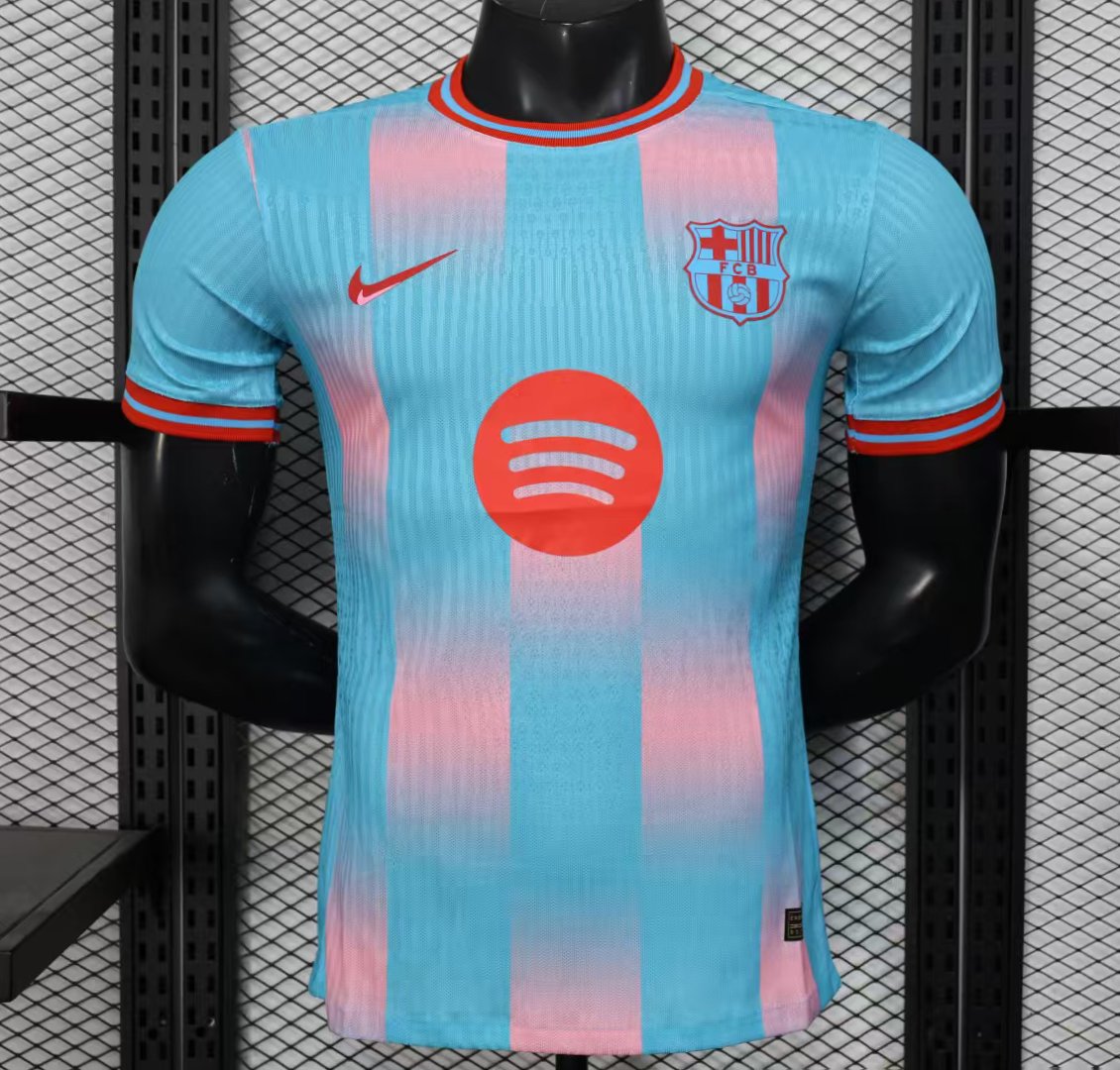 Player Version 25/26 Barcelona Sky Blue with Pink Gradient Stripe Jersey