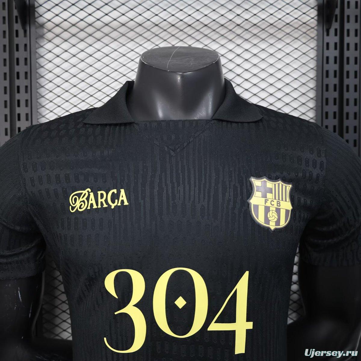 Player Version 25/26 FC Barcelona BLACK Jersey With 304 Sponsor