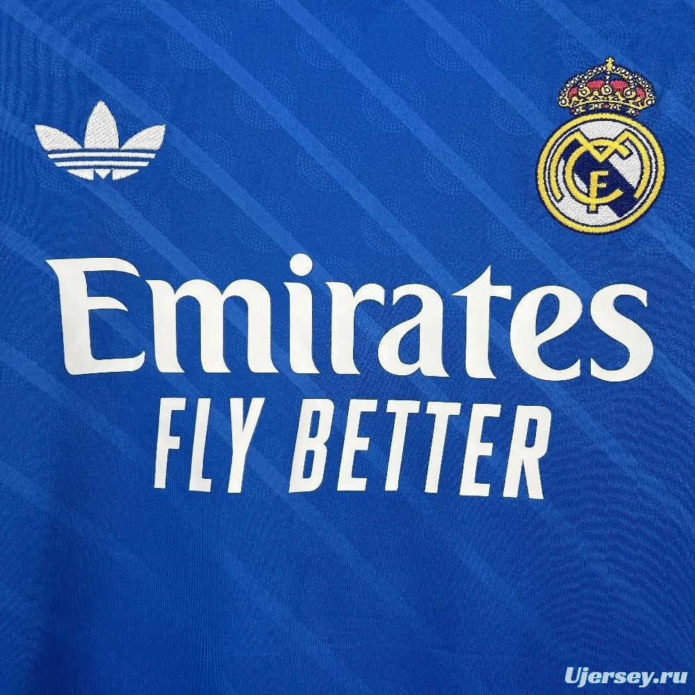 25/26 Real Madrid Third Blue Long Sleeve Jersey