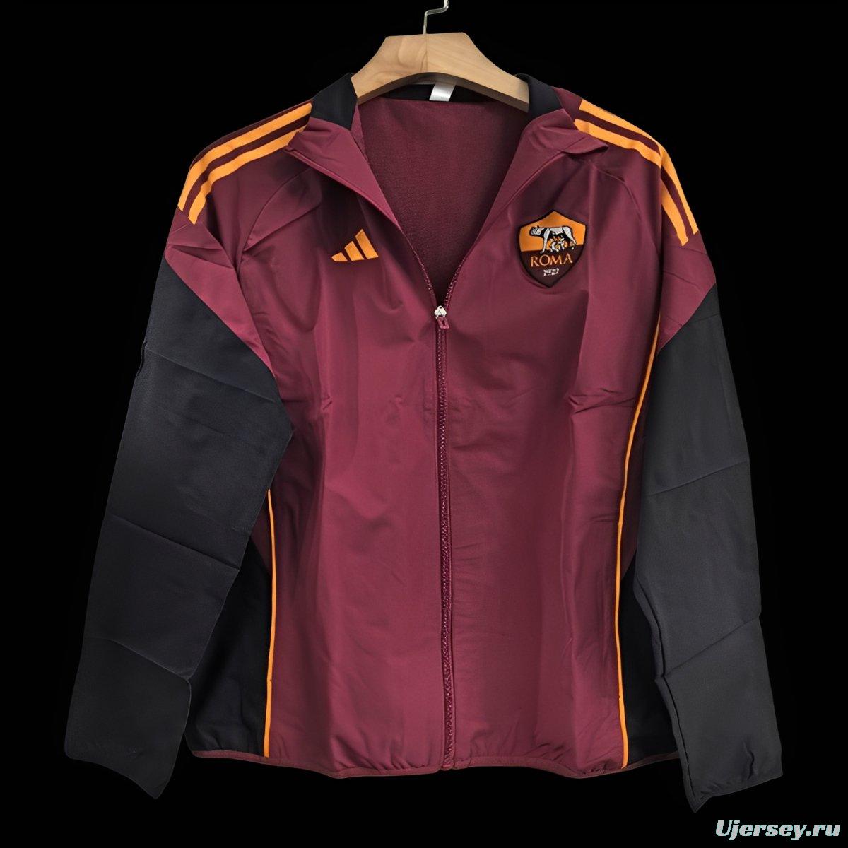 25/26 Roma Wine/Black Full Zipper Windbreaker