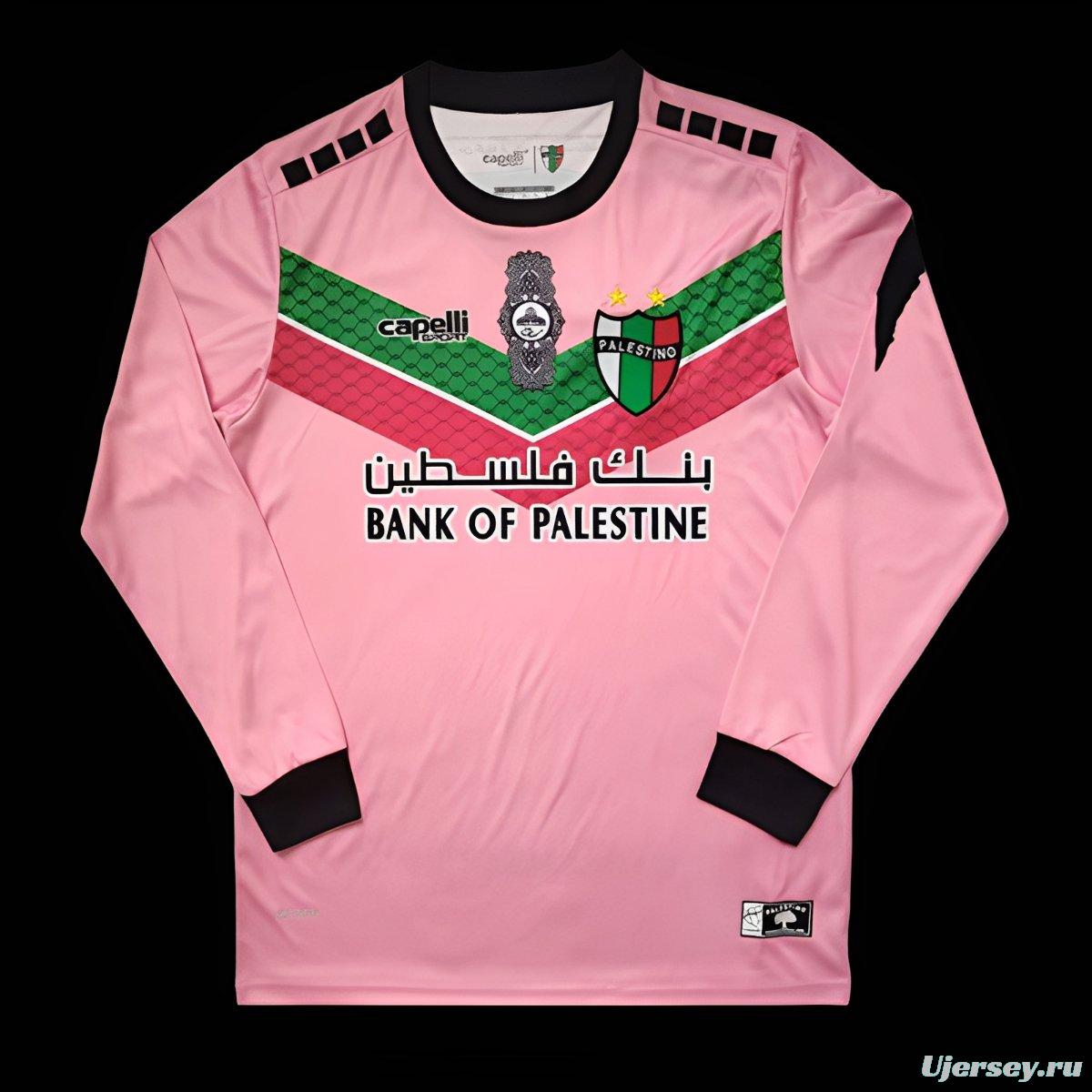 Retro 22/23 Palestino CD Pink Long Sleeve Jersey