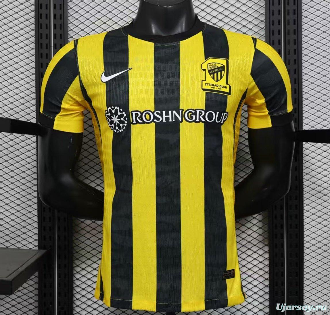 Player Version 25/26 Al Ittihad Home Jersey With New Sponsor