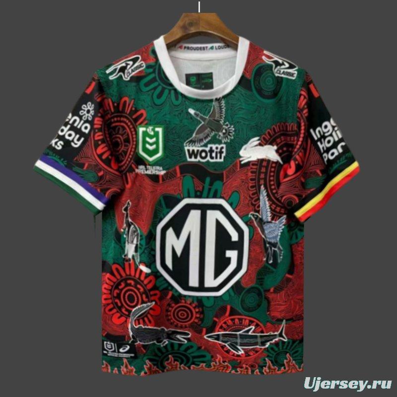 25/26 South Sydney Rabbitohs Green and Red with Indigenous Art Jersey