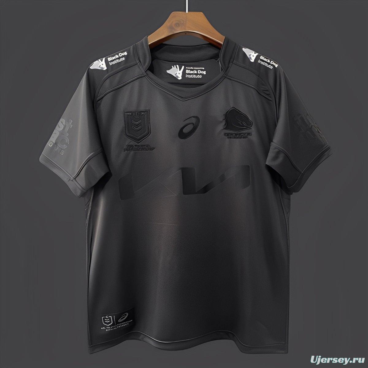25/26 Brisbane Broncos All Black with Tonal Design Jersey