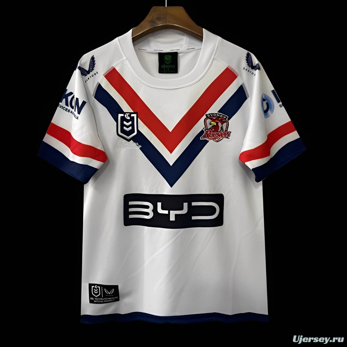 25/26 Sydney Roosters White with Navy and Red Chevron Jersey