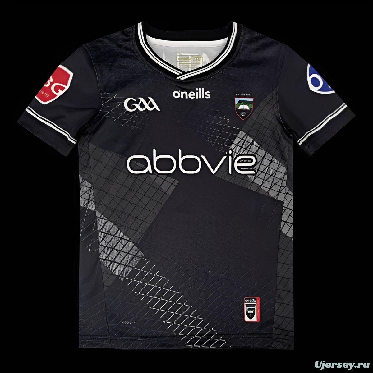 25/26 Kids Sligo GAA Black with Geometric Pattern  Jersey