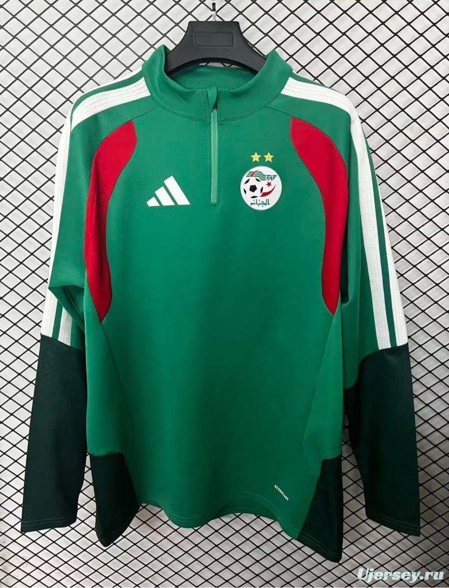 2026 Algeria Green Half Zipper Jacket