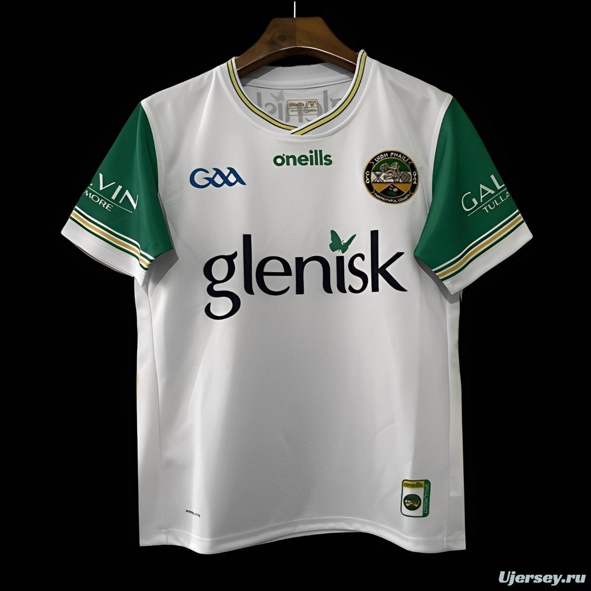 25/26 Offaly GAA White with Green Trim Away Jersey