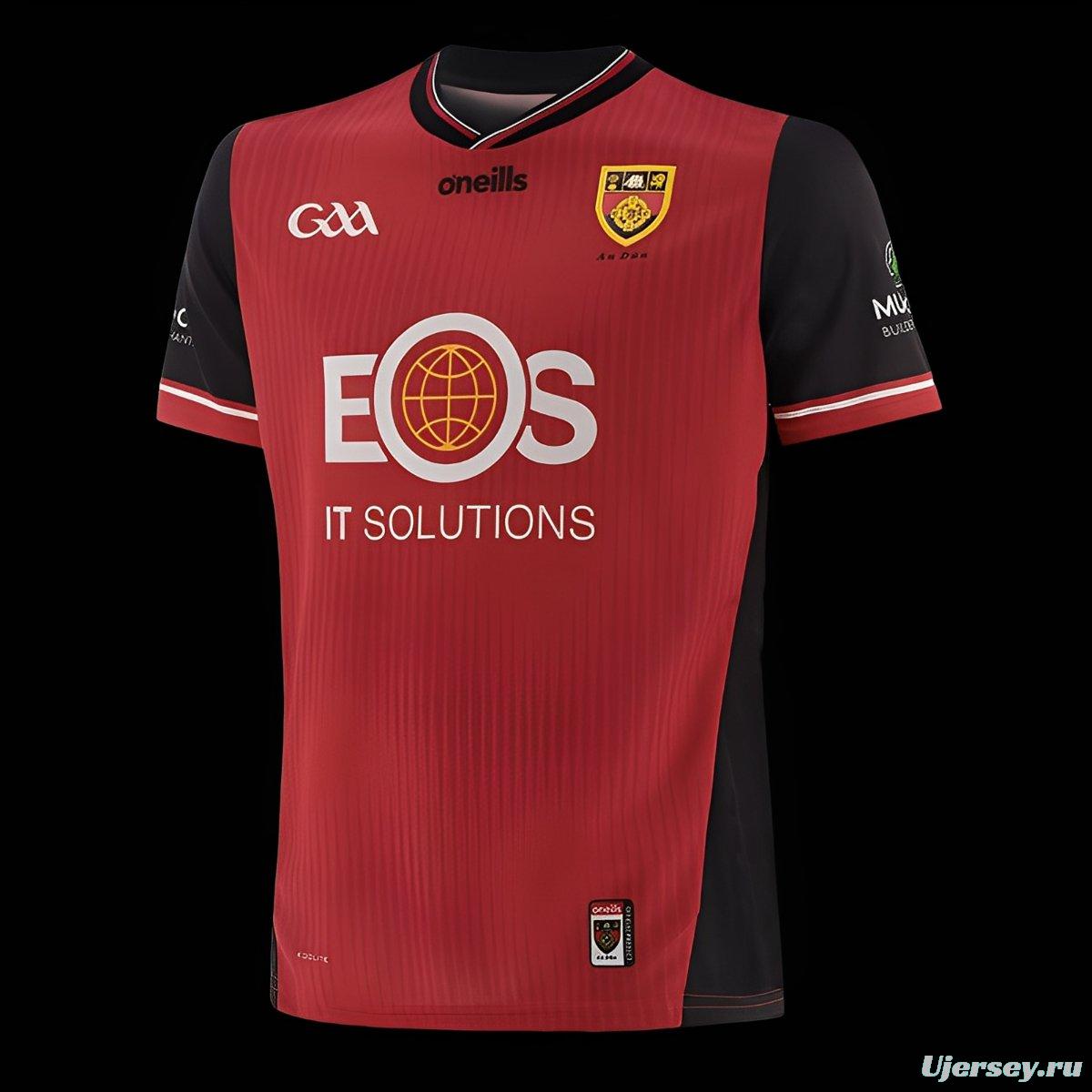 25/26 Down GAA Red with Black Trim Home Jersey
