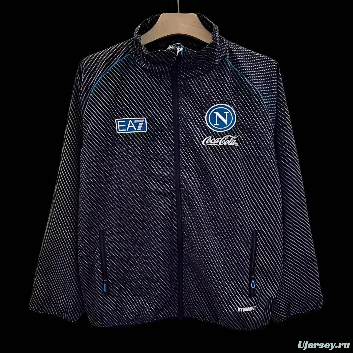 25/26 Napoli Navy with Diagonal Stripe Pattern Windbreaker