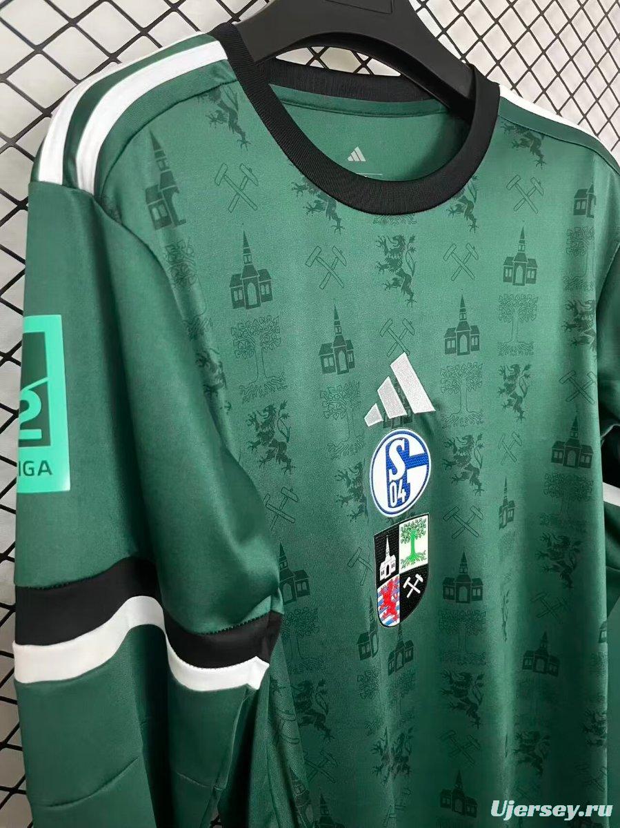 25/26 Schalke 04 Green 150Th Anniversary Long Sleeve Jersey