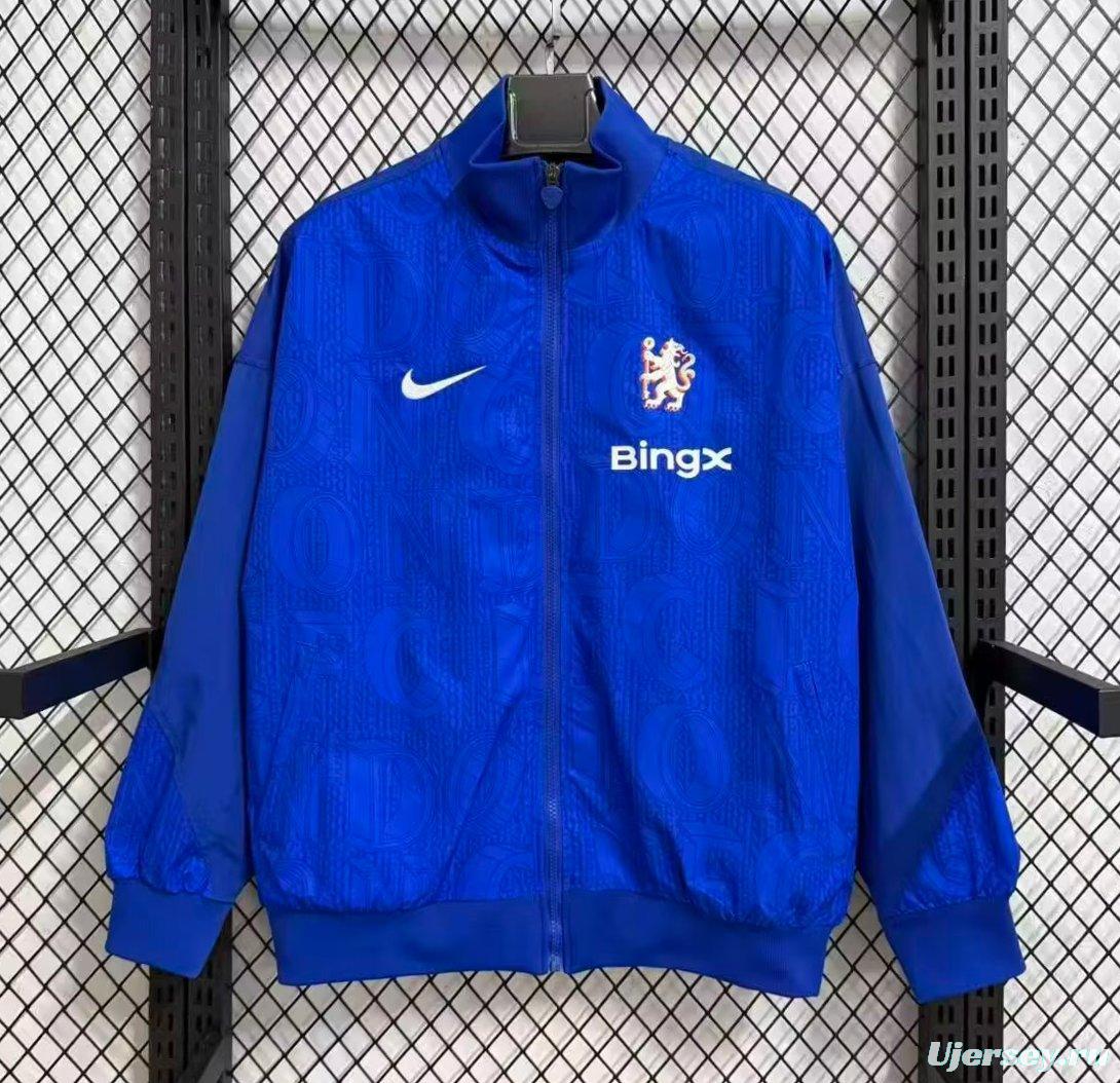 25/26  Chelsea  Blue Full Zipper Windbreaker
