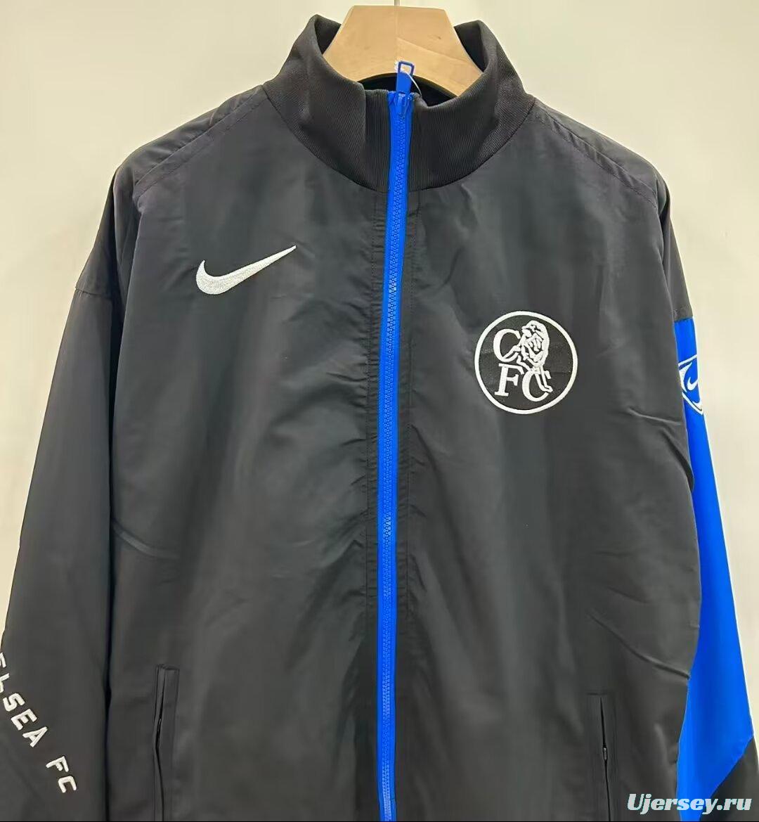 25/26 Chelsea Black Full Zipper Windbreaker