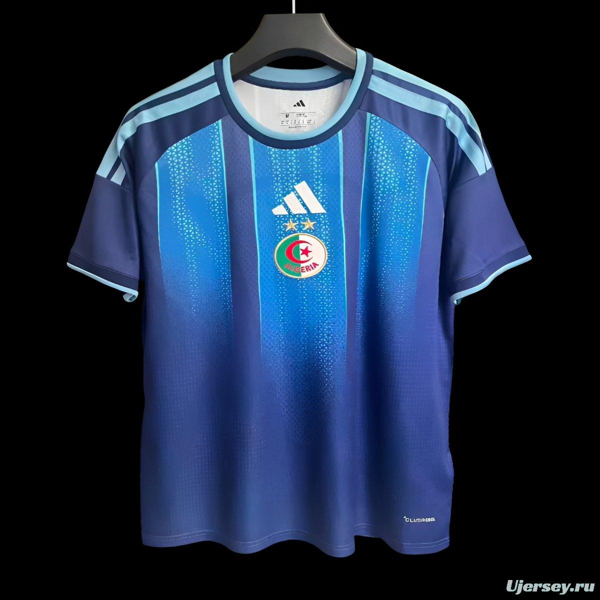 2026 Algeria Blue with Gradient Pattern Pre-Match Jersey