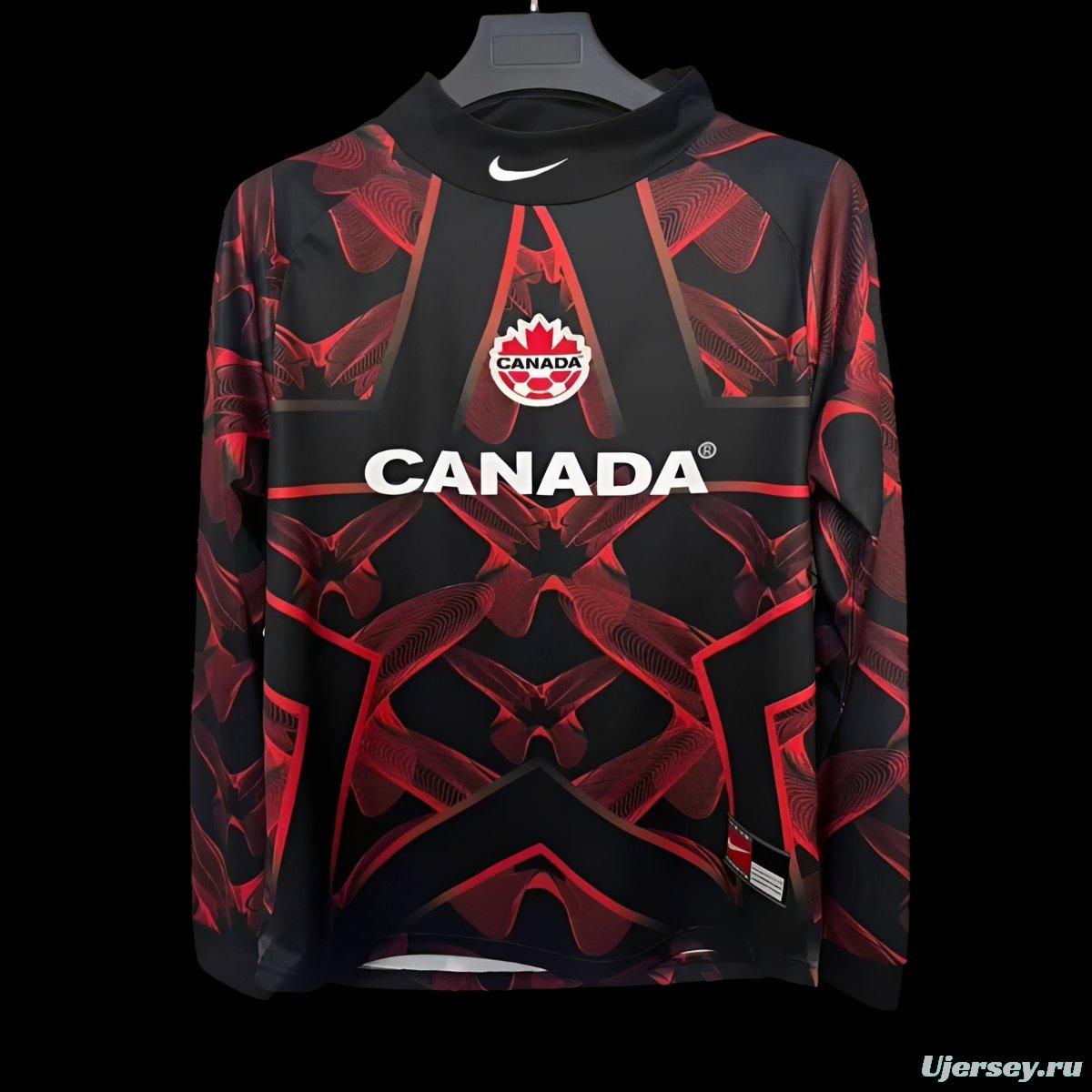 2026 Canada Black/Red Long Sleeve Goalkeeper Jersey