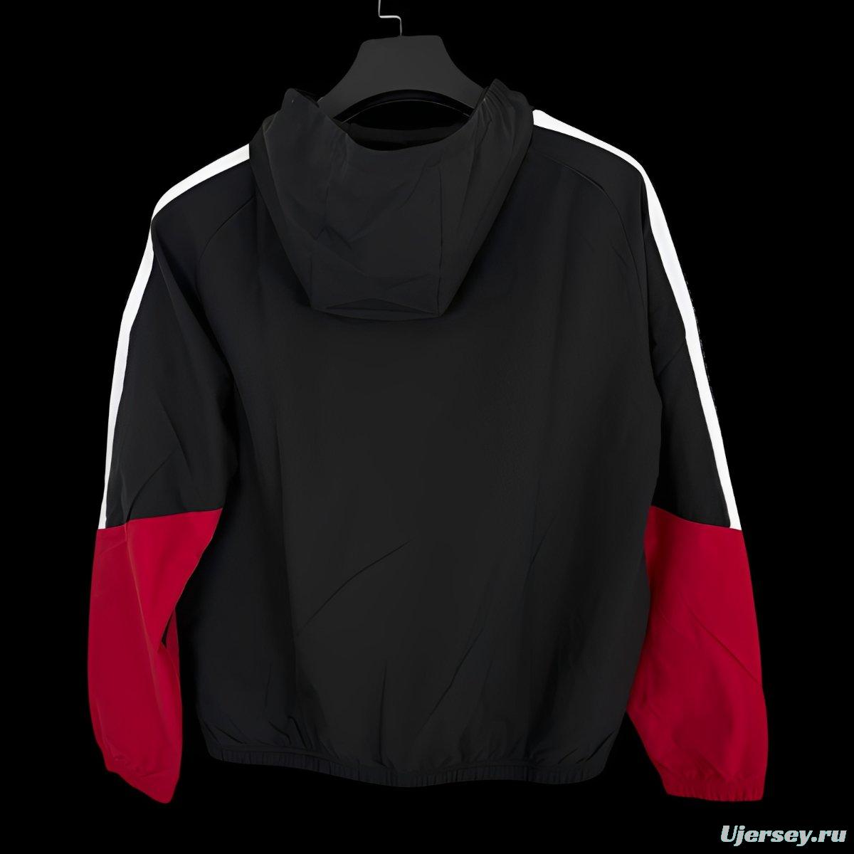 2026 Germany Black Full Zipper Windbreaker