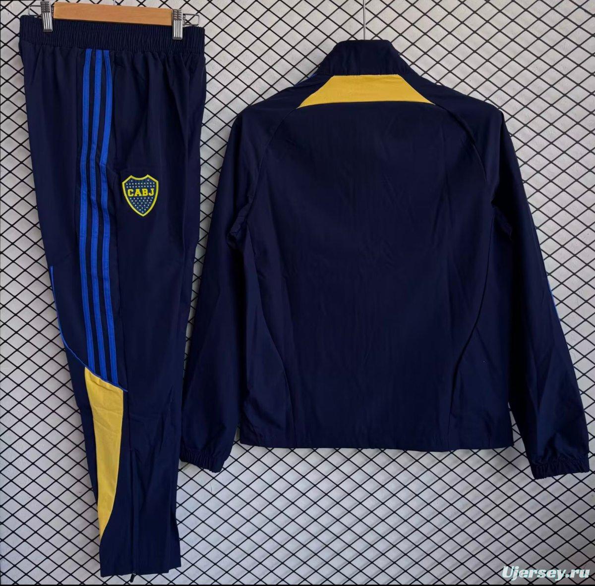 25/26 Boca Juniors Navy with Blue Full zipper Jacket Tracksuit+ long pants