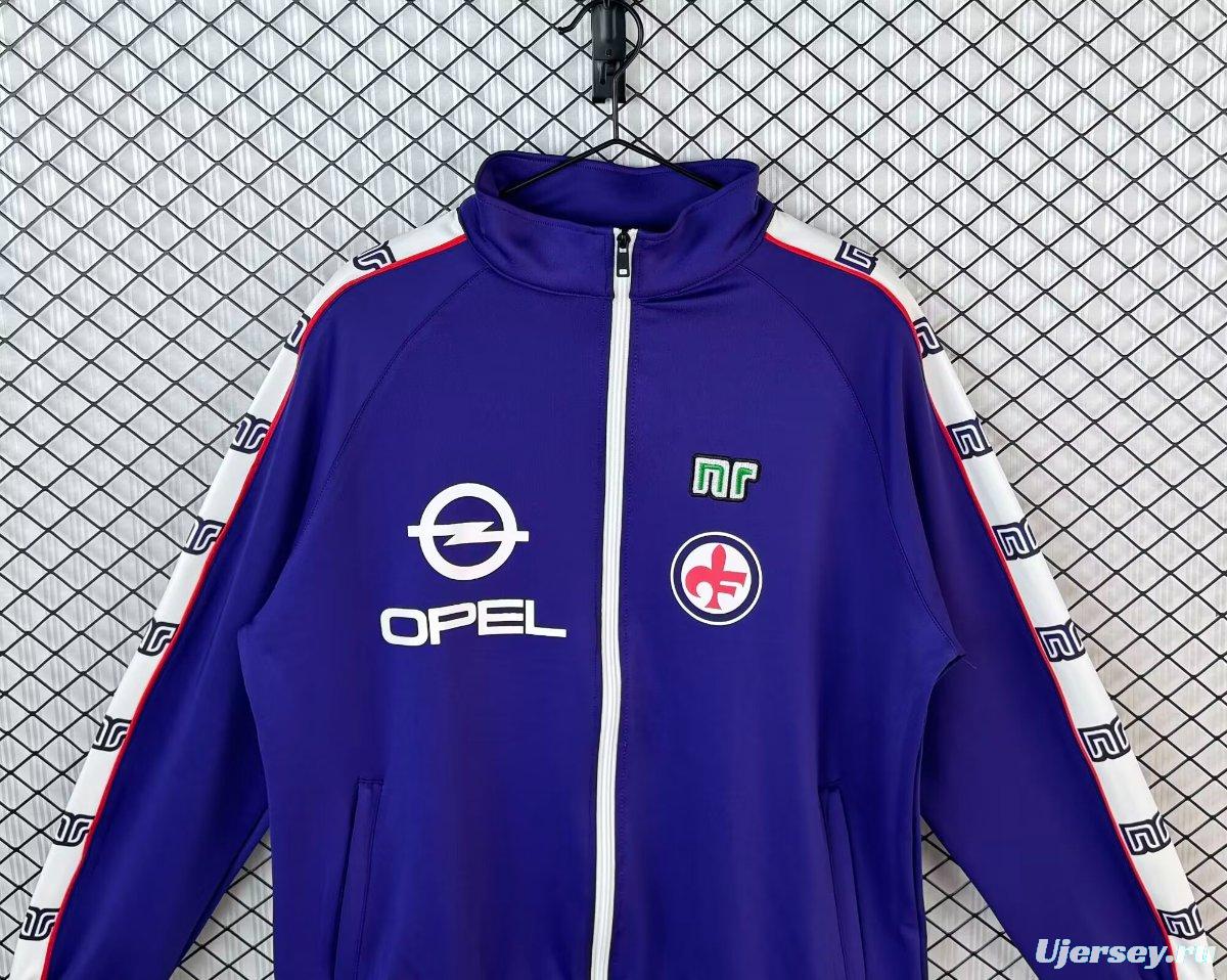 Retro 85/86 Fiorentina Home Purple Full Zipper Windbreaker