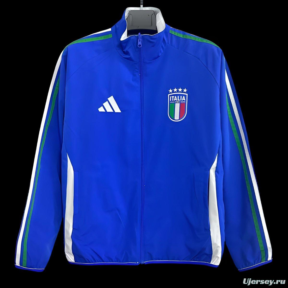 2026 Italy Blue Full Zipper Windbreaker