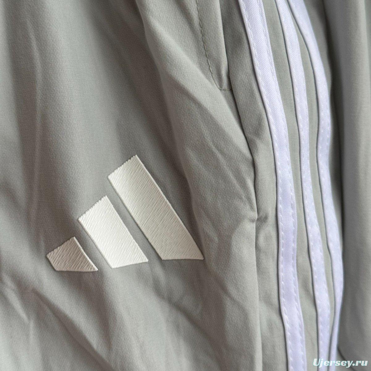 25/26 Bayern Munich Grey with Red Full zipper Jacket Tracksuit+ long pants