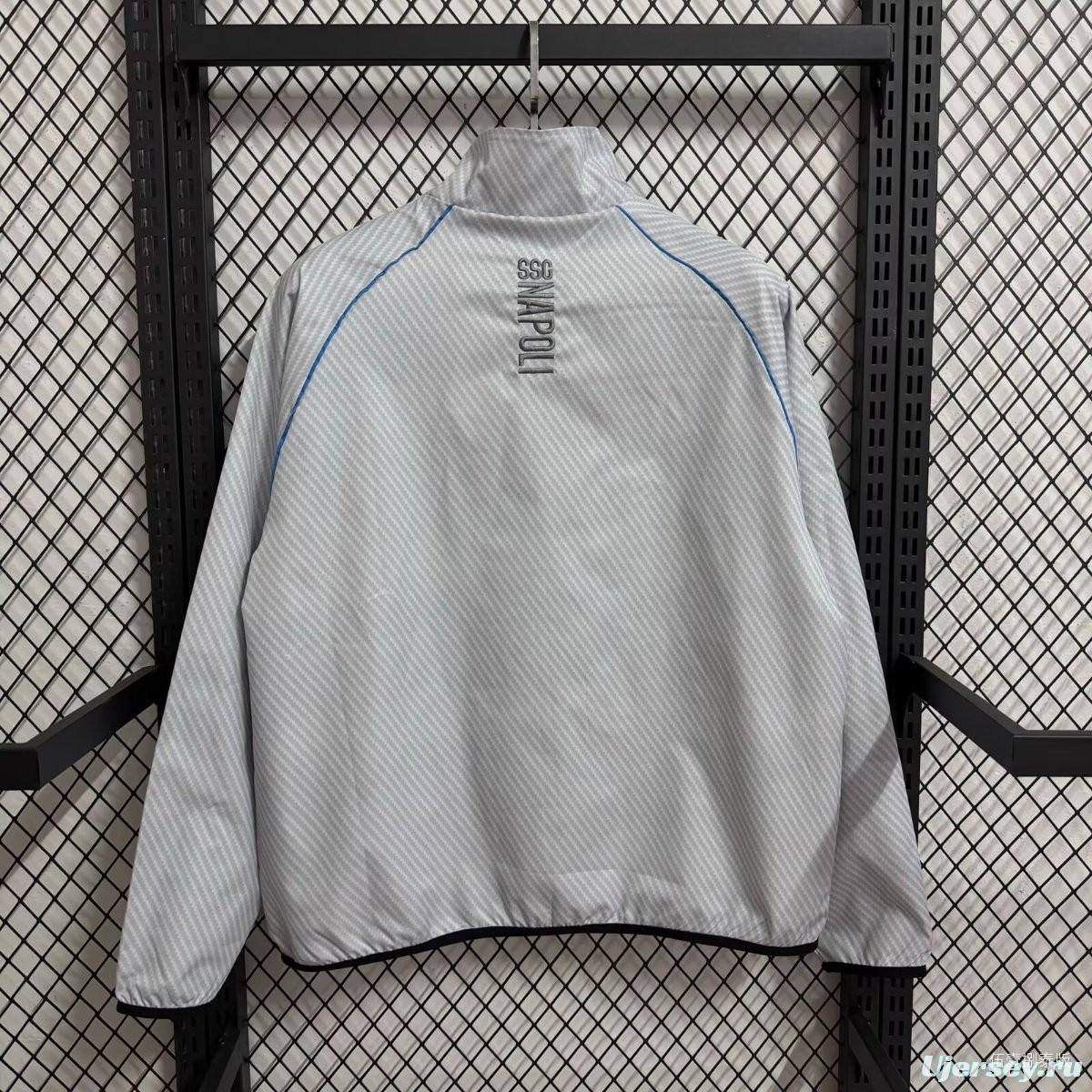 25/26 Napoli White Full Zipper Windbreaker