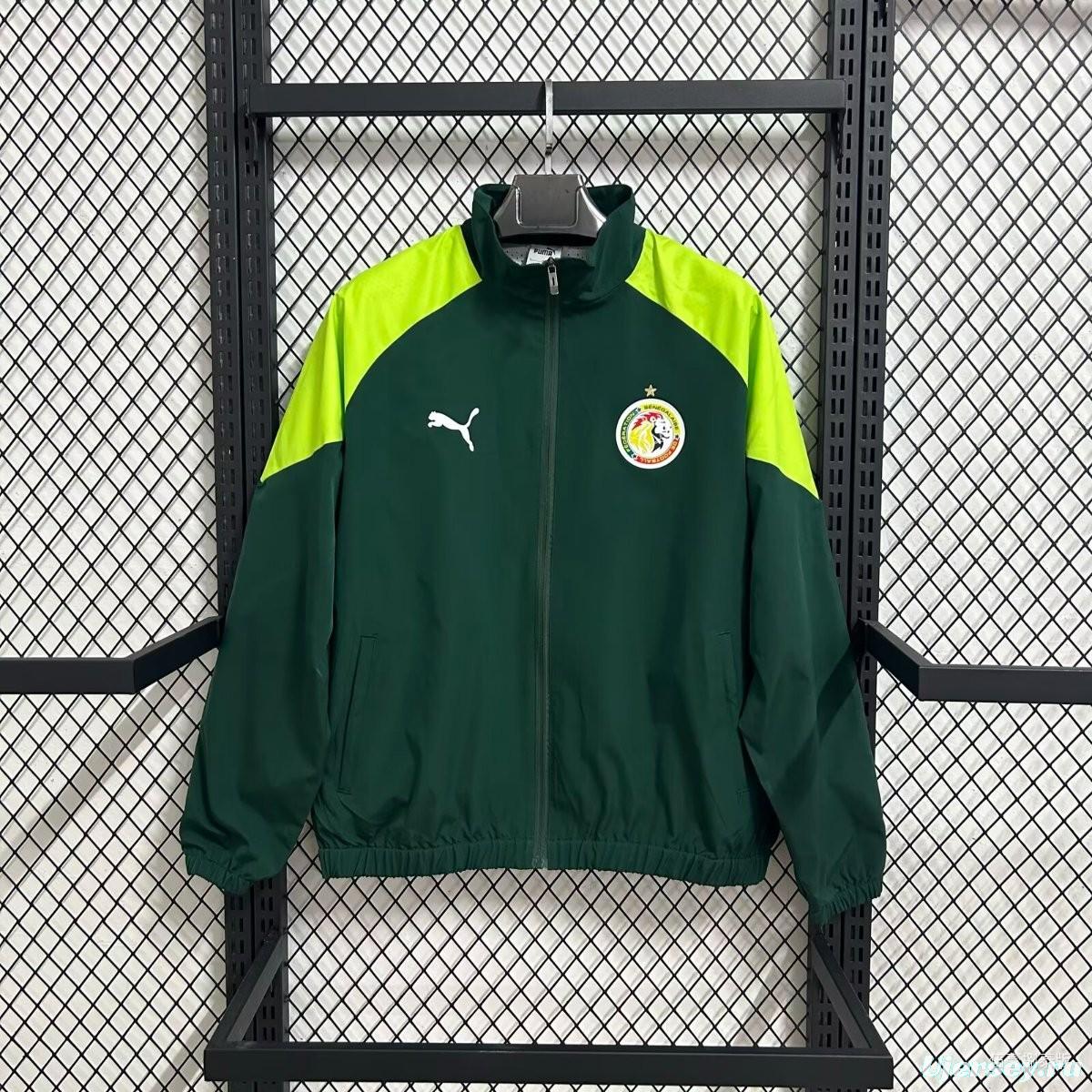 2026 Senegal Green Full Zipper Windbreaker