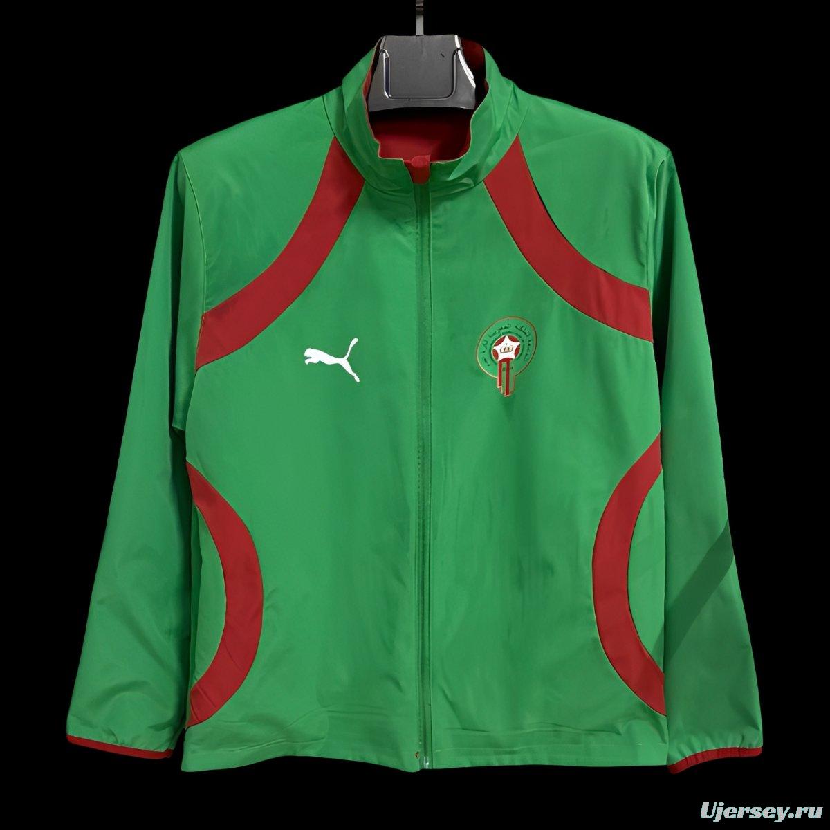 2026 Morocco Green Full Zipper Windbreaker