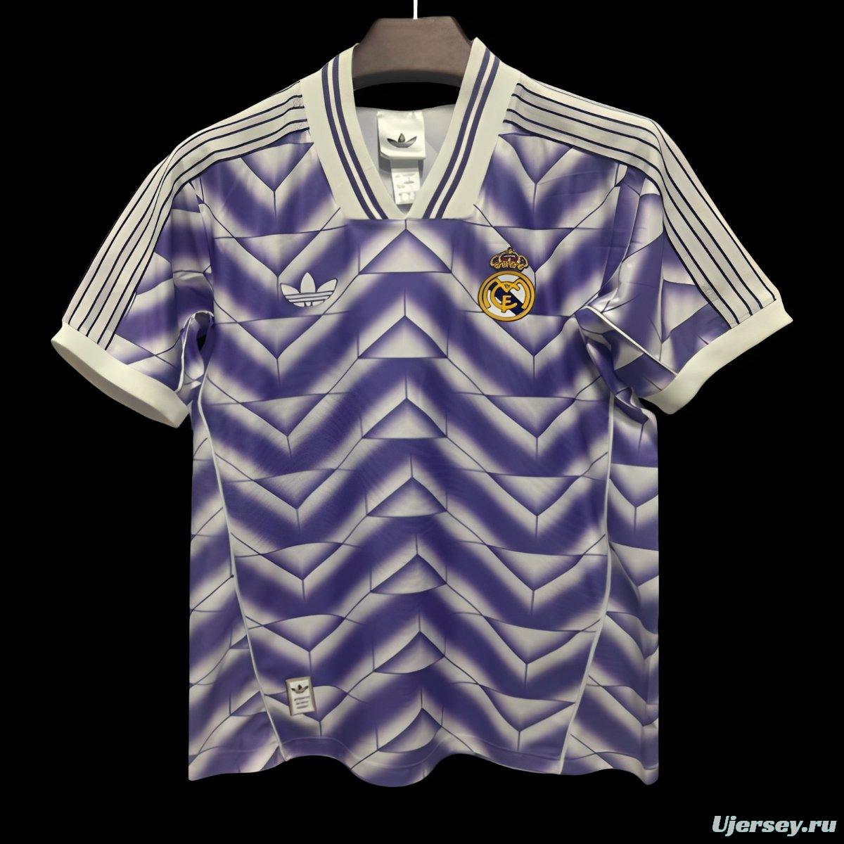 2026 Real Madrid Adidas Terrace Icons Purple Zigzag Jersey