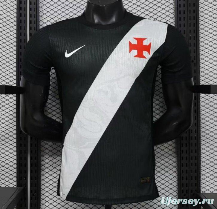 Player Version 26/27 Vasco da Gama Home Black with White Diagonal Sash Jersey