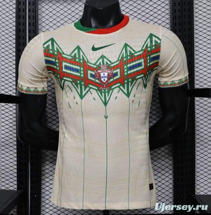 Player Version 2026 Portugal Cream with Geometric Tribal Pattern Special Edition  Jersey