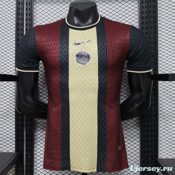 Player Version 26/27  PSG Paris Saint-Germain Black Burgundy Gold Special Edition Jersey