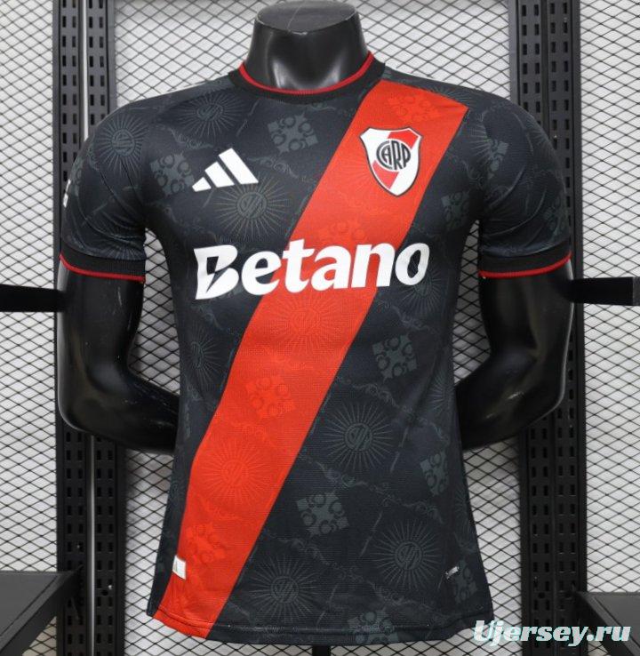Player Version 26/27 River Plate Black with Red Diagonal Band Third Jersey