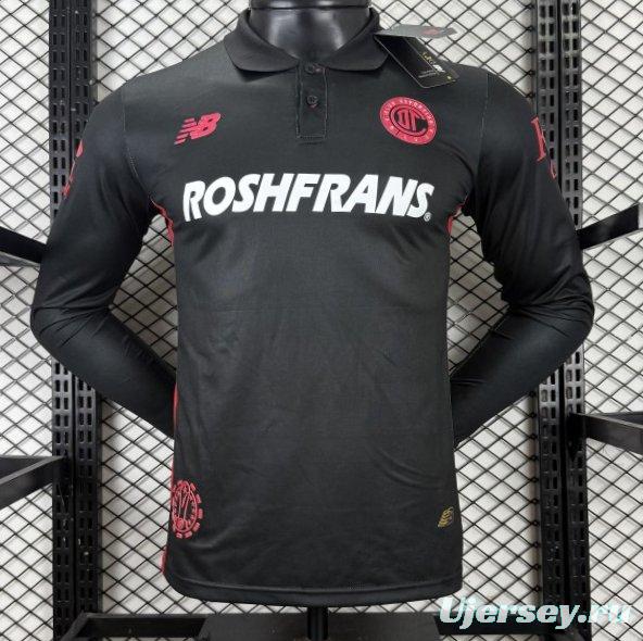 Player Version 25/26 Deportivo Toluca FC Black Goalkeeper Long Sleeve Jersey with Polo Collar