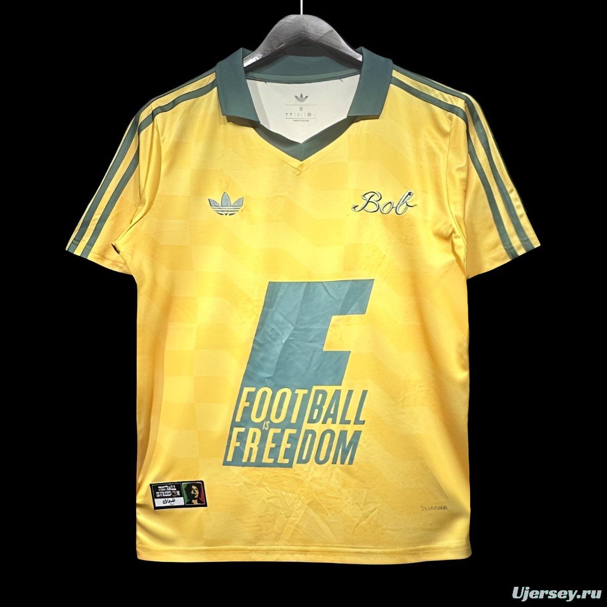 2026 Adidas Bob Marley Originals Yellow Jersey