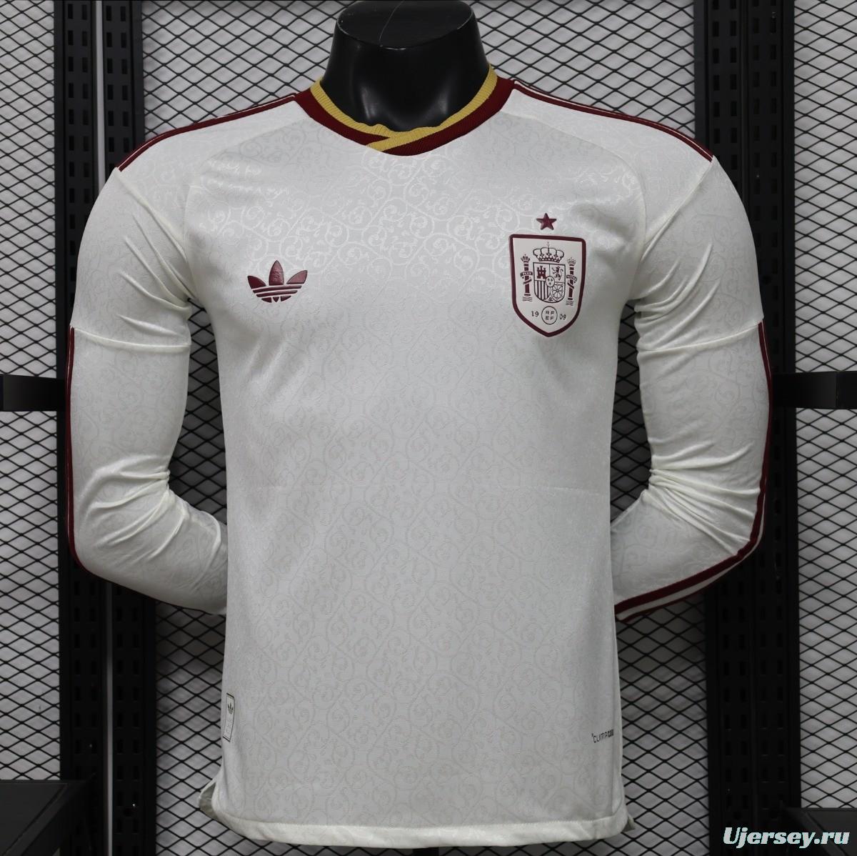 Player Version 26/27 Spain Away  White Long Sleeve Jersey