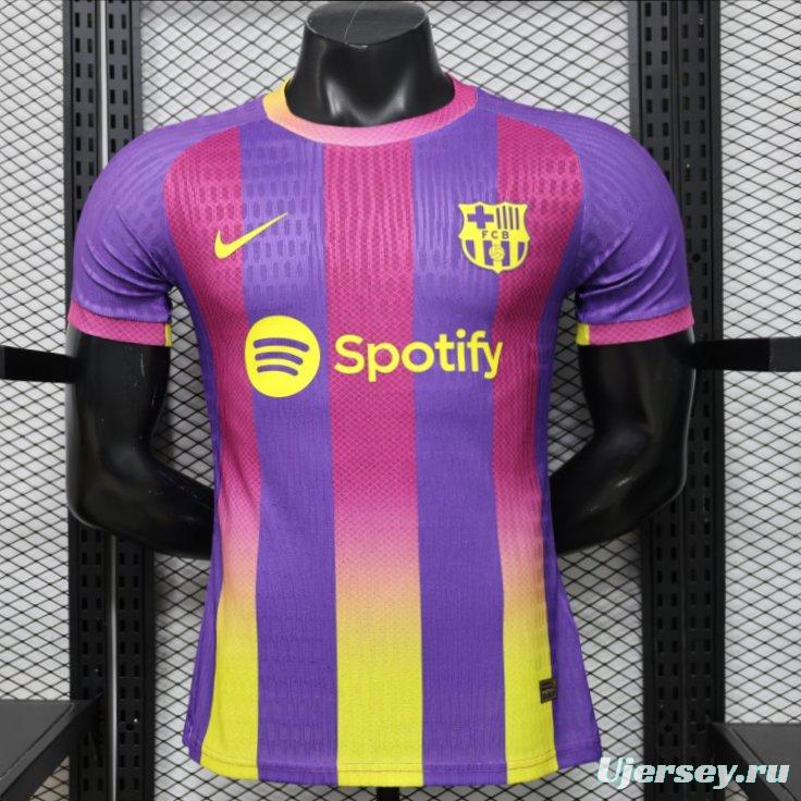 Player Version 26/27 FC Barcelona Third Purple Pink Yellow Stripe  Jersey