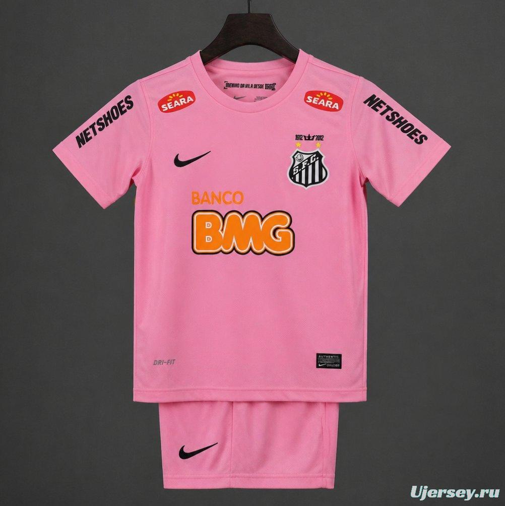Retro 12/13 Kids Santos Away Pink Jersey