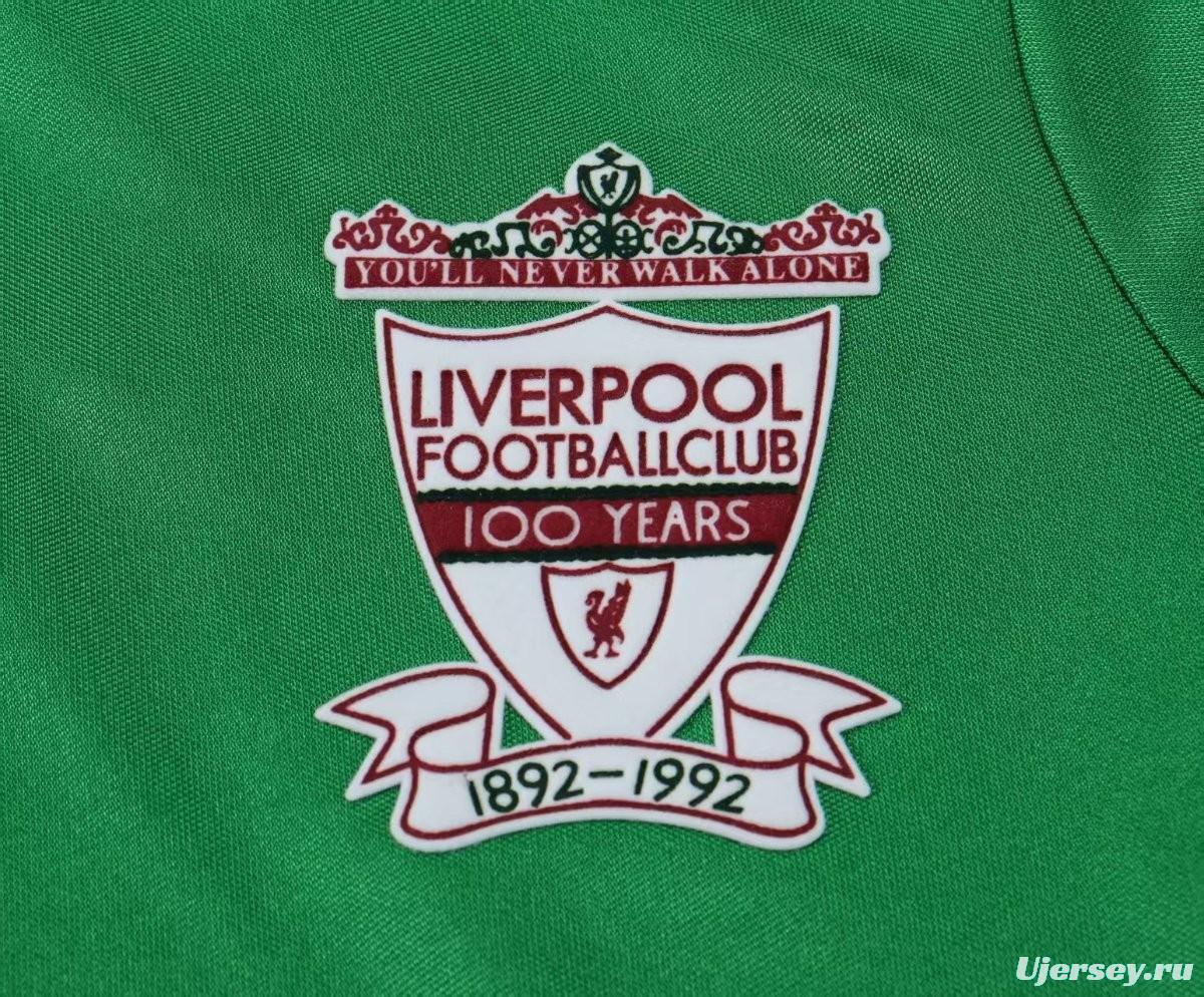 Retro 92/93 Kids Liverpool Away Green Jersey
