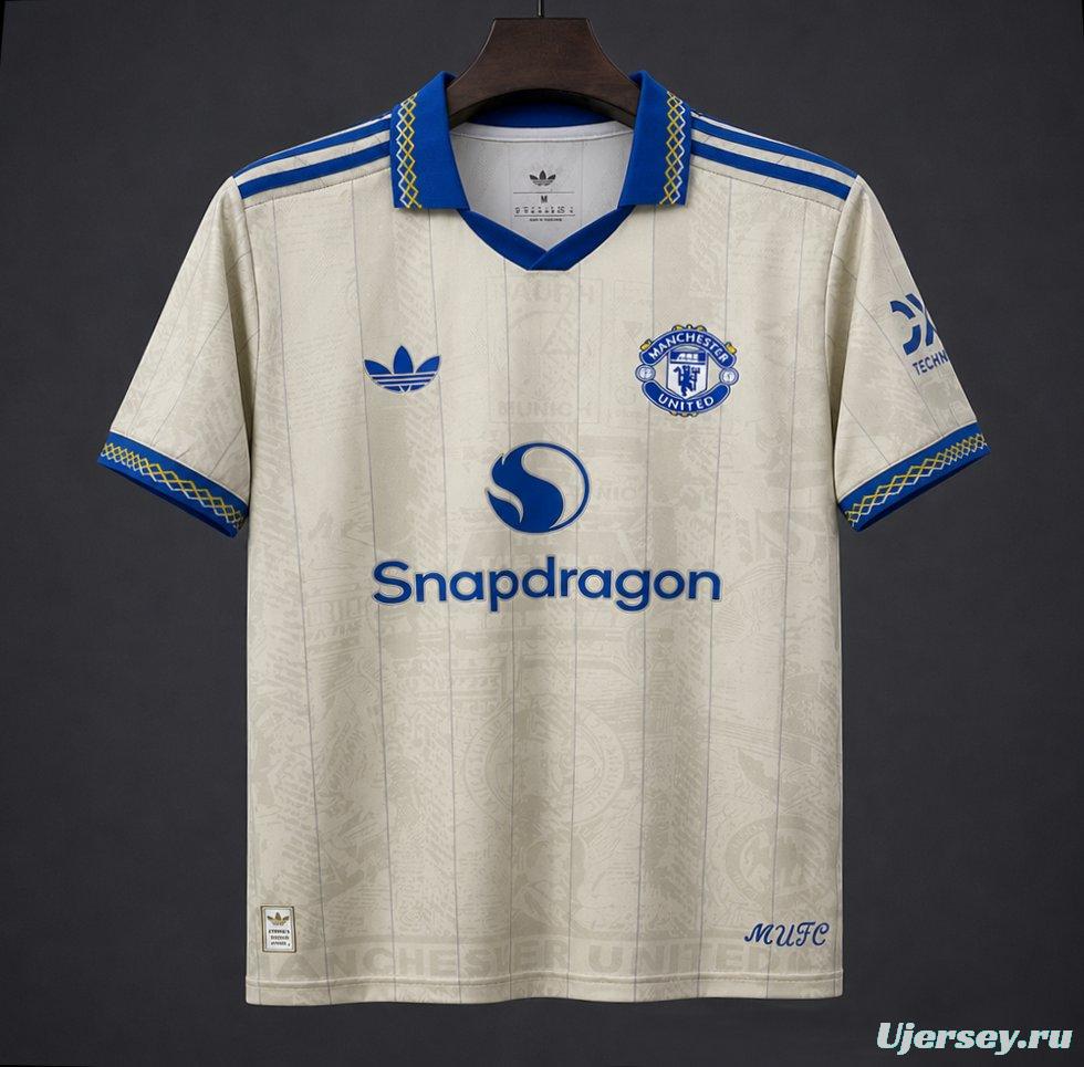 26/27 Manchester United Third Concept Cream Blue Jersey
