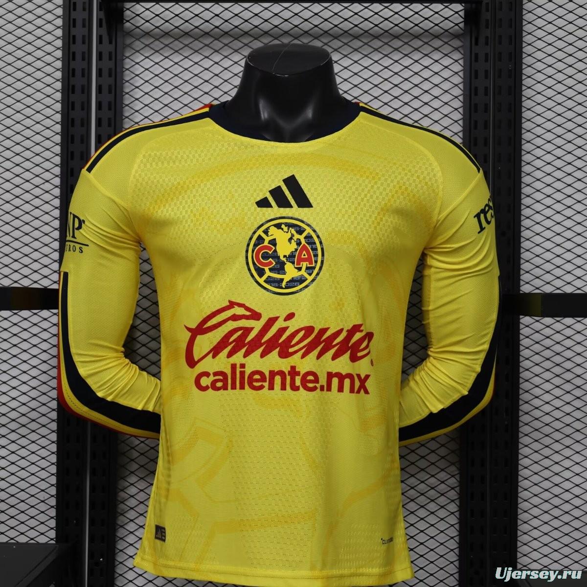 Player Version 26/27 Club America Home Long Sleeve Jersey