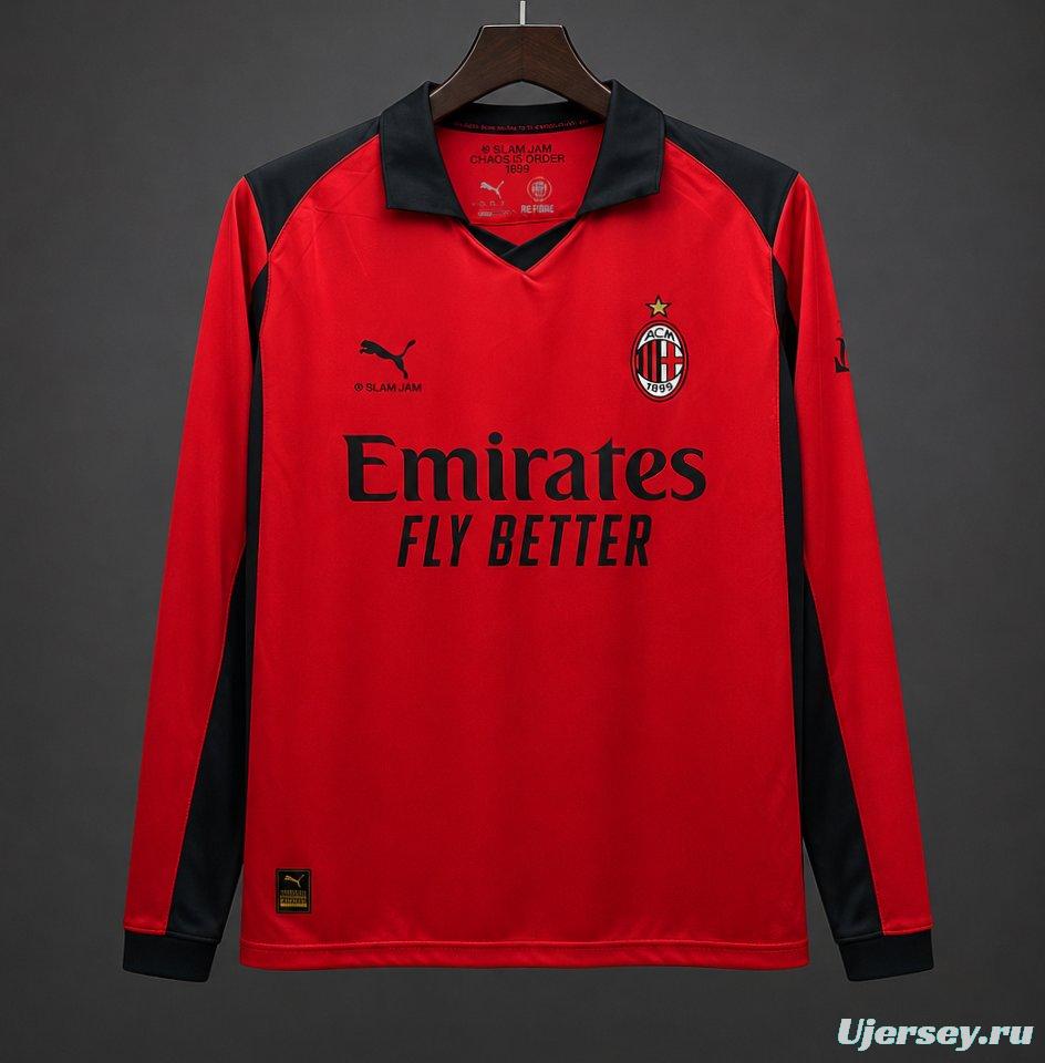 25/26 AC Milan x Slam Jam Limited Edition Long Sleeve Red Forth Jersey