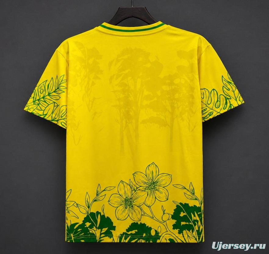 2026 Brazil Yellow Green Special Edition Floral Jersey