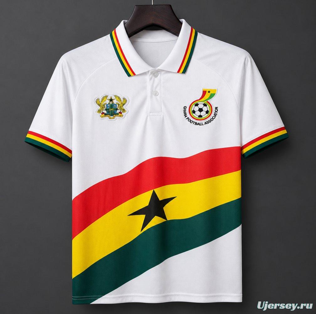 2026 Ghana National White POLO Jersey