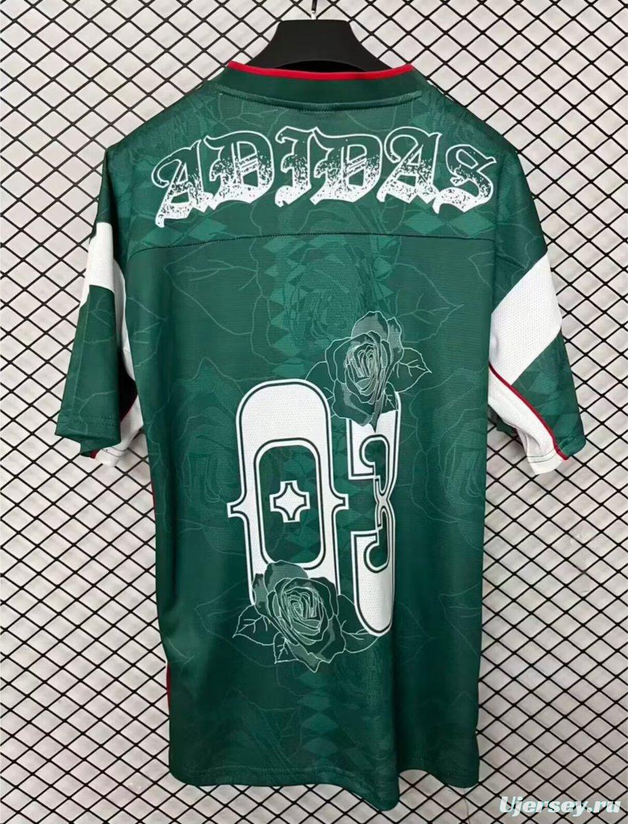 26/27 Adidas Originals Roses Mesh Green Vintage Style Jersey