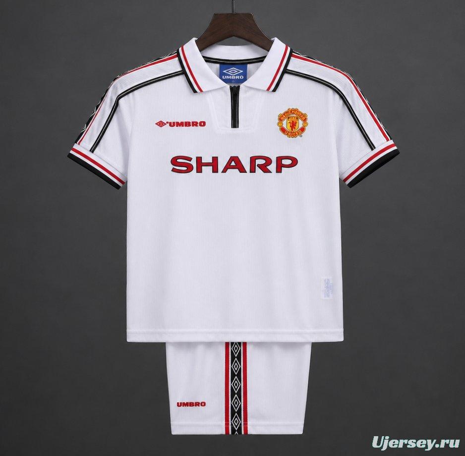 Retro Kids 98/99 Manchester United White Commemorative Jersey