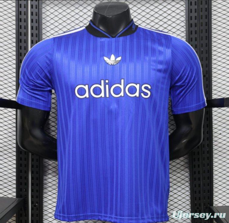 Player Version 2026 Adidas Originals Retro Style Royal Blue Stripe Football Jersey