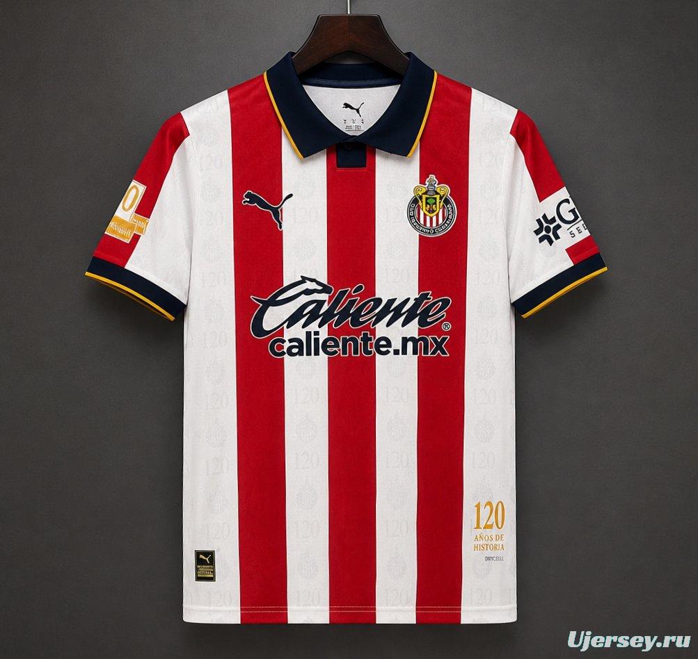 26/27 Chivas Guadalajara 120Th Anniversary Home Jersey
