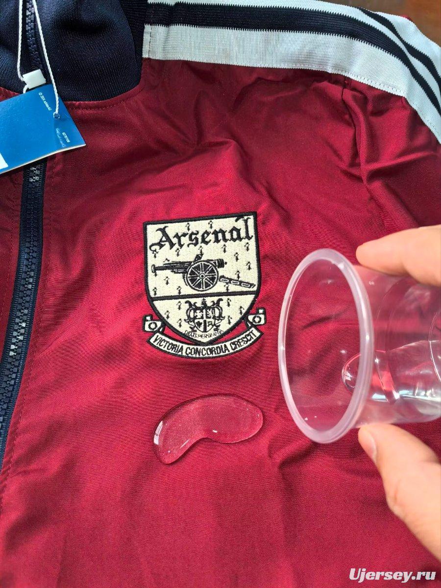26/27 Arsenal Track Jacket Burgundy Black Full Zipper Windbreaker