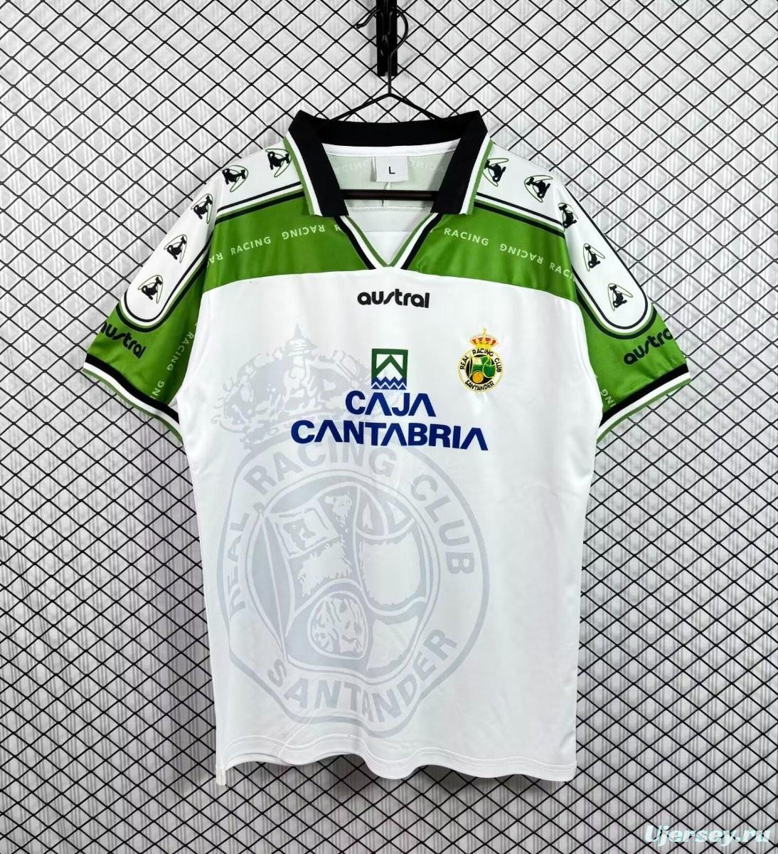 Retro 97/98 Racing Santander Home White Green Jersey