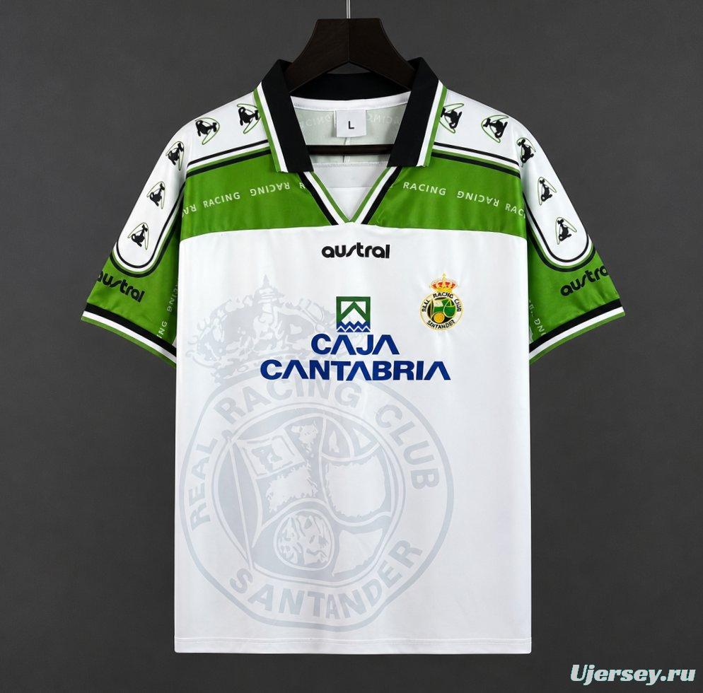 Retro 97/98 Racing Santander Home White Green Jersey
